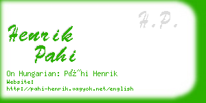 henrik pahi business card